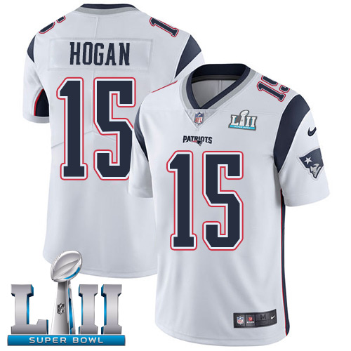 Nike Patriots #15 Chris Hogan White Super Bowl LII Men's Stitched NFL Vapor Untouchable Limited Jersey